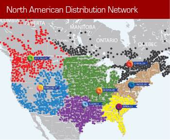 North American distribution network