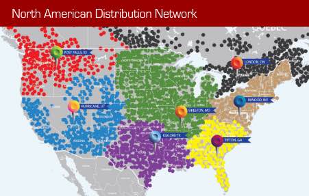 North American distribution network